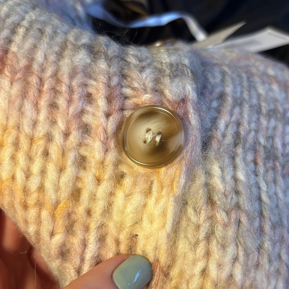 John + Jenn Pastel Pink Multicolor Button-Front Knit Cardigan - Picture 6 of 7